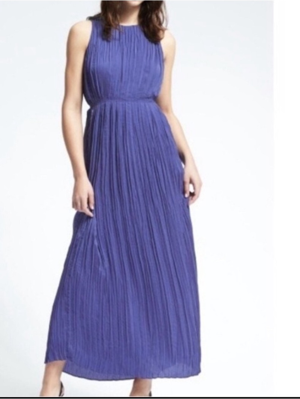 Banana Republic Sleeveless Pleated Maxi Dress in Violet